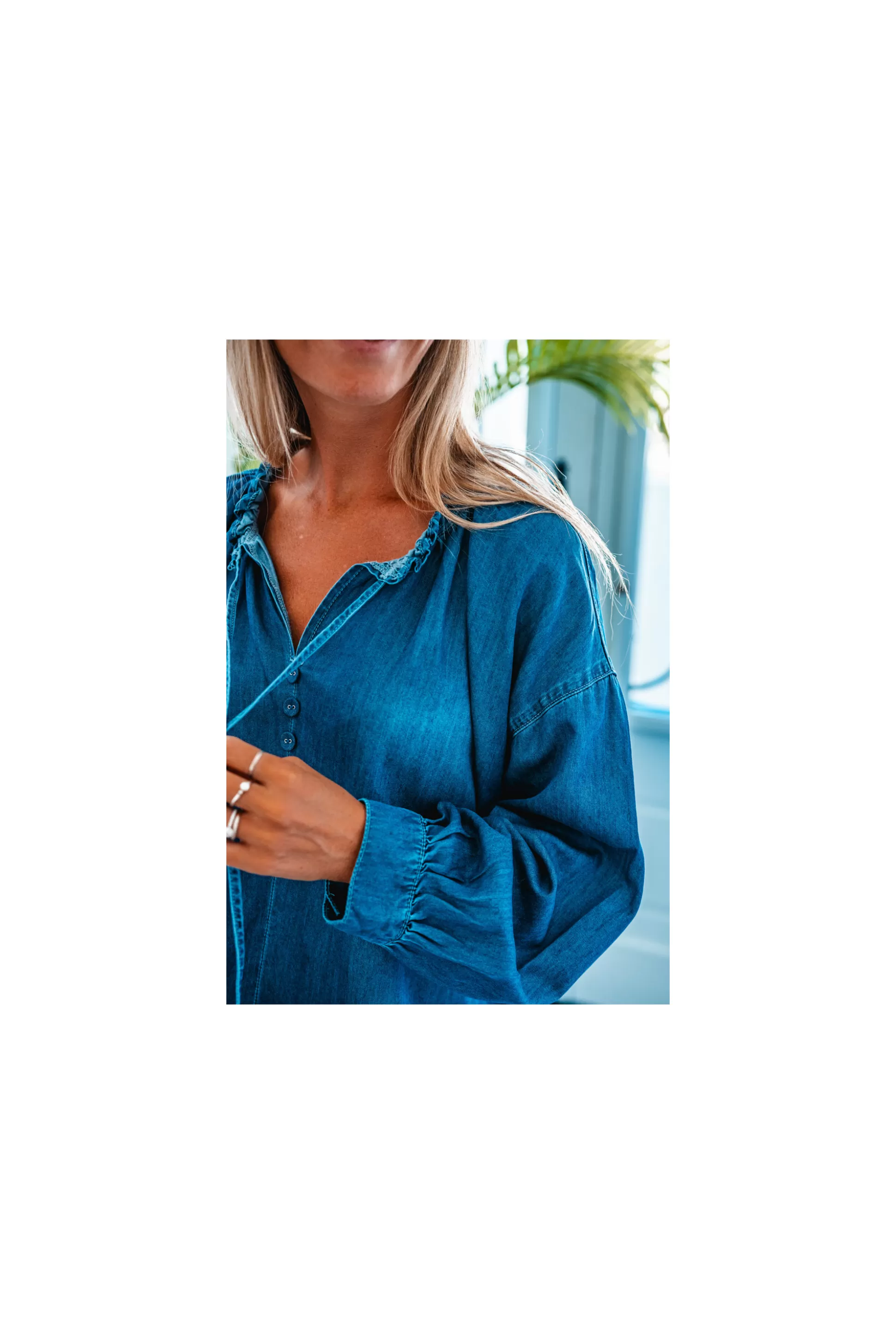 Fashion Blouse Mely Bleu Denim Blouses / Chemises